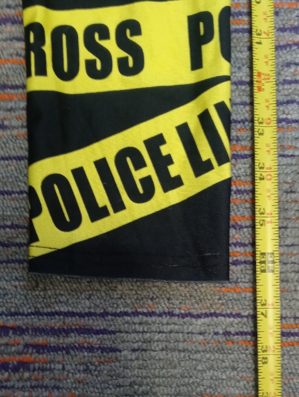 Yellow & Black 'Police Line' Graphic Leggings - Picture 6 of 8